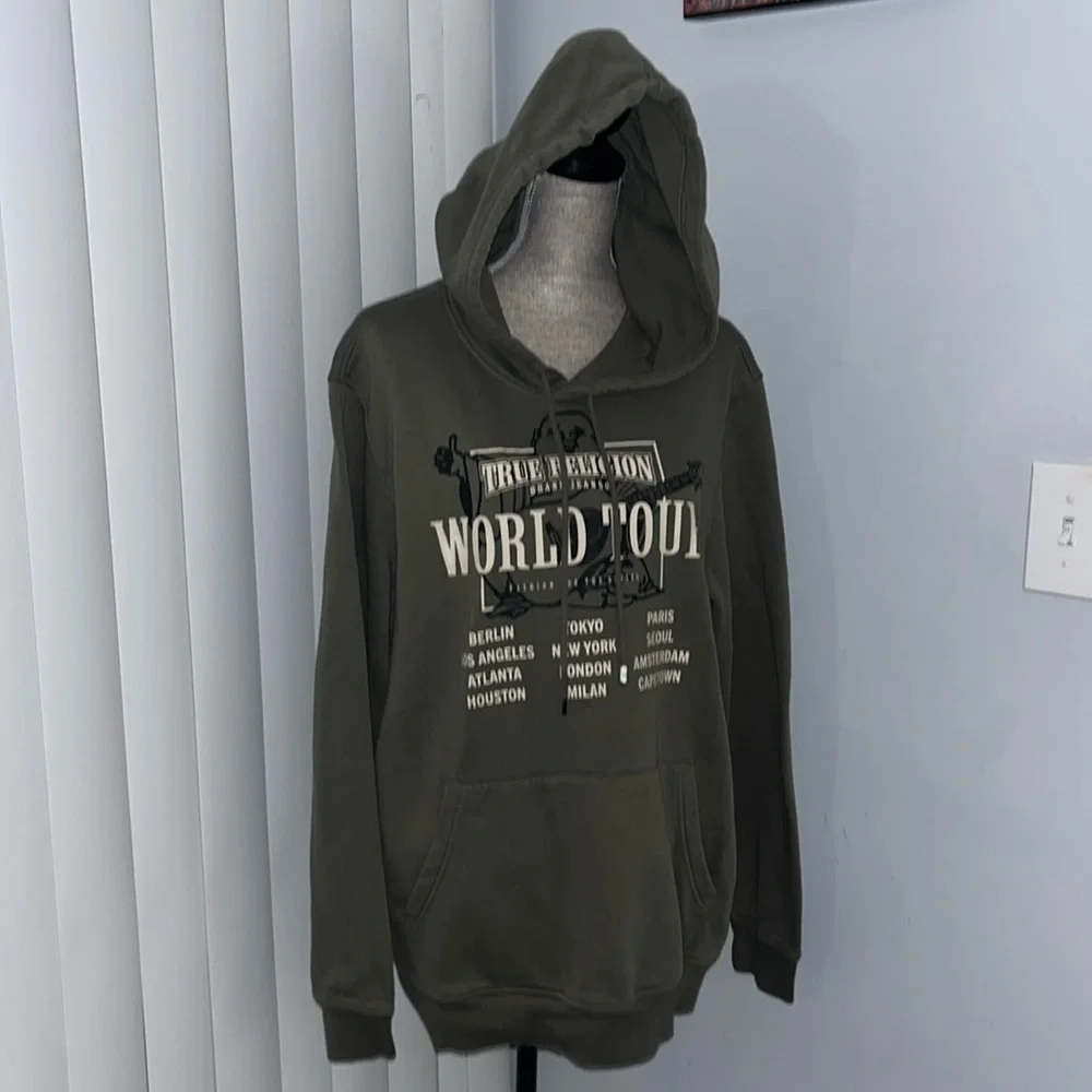 True Religion World Tour Pullover Hooded Sweatshirt Men's XXL Hoodie